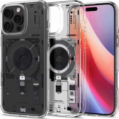 Kapak telefoni Spigen Ultra Hybrid MagFit për iPhone 16 Pro Max, magnetik MagSafe, transparent Neo One