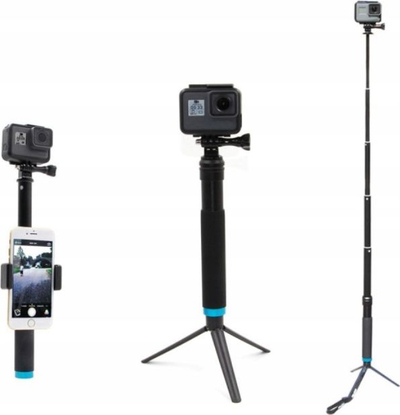 Selfie stick Telesin GP-MNP-090-D, tripod 2 në 1, 22-90cm, i zi
