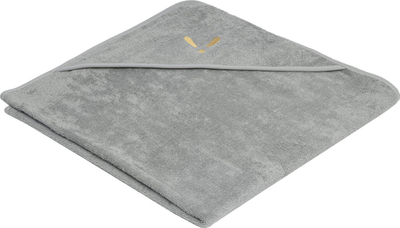 Peshqir me kapuç për bebe TowelPower, bambus me pambuk, me qëndisje, gri