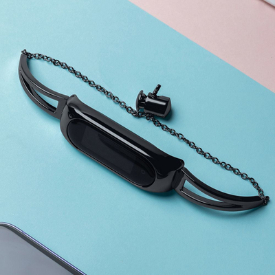 Rrip metalik Hurtel për Xiaomi Mi Band 3 4 5 6, çelik inoks, i zi