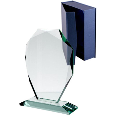 Trofe qelqi Tryumf G007, 19.5cm, me kuti, transparent