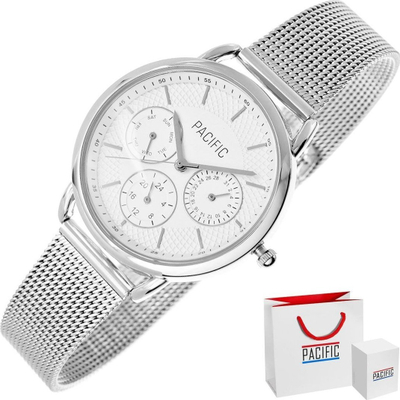 Orë goca Pacific Chronograph X6180-1, çelik inox, 3 BAR, argjend
