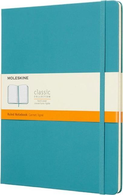 Fletore Moleskine Ruled Notebook XL, kapak i fortë, 192 faqe, Reef Blue