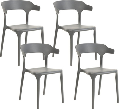 Set me 4 karrige kopshti Beliani GUBBIO, polipropileni, gri