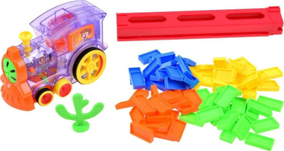 Lodër tren Jokomisiada Domino Locomotive, 80 copë, me tulla domino, shumëngjyrëshe