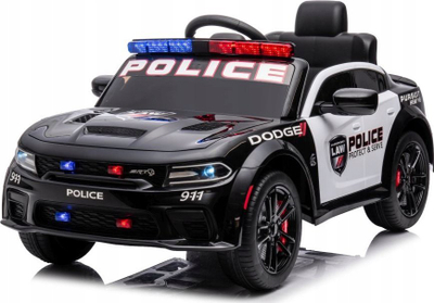 Makina elektrike për fëmijë Dodge Charger Police, 12V, telekomandë prindërore, e zezë