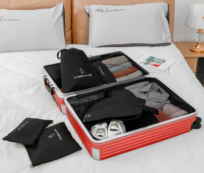 Set organizues për valixhe, 7 pjesë, material Oxford, rezistent ndaj ujit, shumëngjyrësh