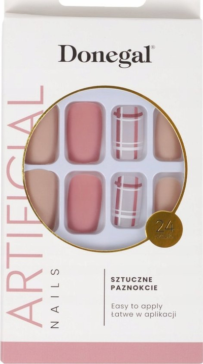 Thonj artificial Donegal Artificial Nails 3136 1368, 24 copë, rozë nude