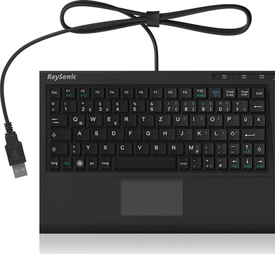 Tастатура KeySonic ACK-3410, USB, германски QWERTZ распоред, црна