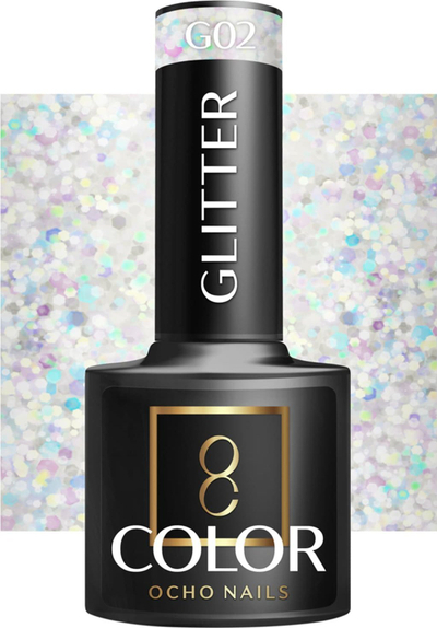 Llak hibrid thonjsh Activeshop OCHO NAILS G02, me shkëlqim, 5 g