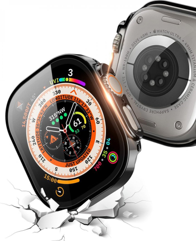 Mbulesë smartwatch Dux Ducis Hamo për Apple Watch Ultra 49mm, metalike, me xham, e zezë