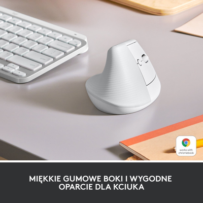 Set tastierë dhe maus Logitech Lift Off White Ergo K860, pa tela, ergonomik, e bardhë