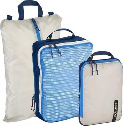 Set për të rregullu valixhen në udhëtim Eagle Creek Pack It Essentials, 3 copë, blu gri