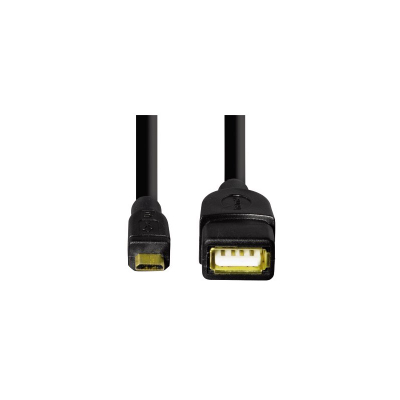 Kabllo Hama USB 2.0 OTG, mikro plug - A socket, e zezë, 0.15m