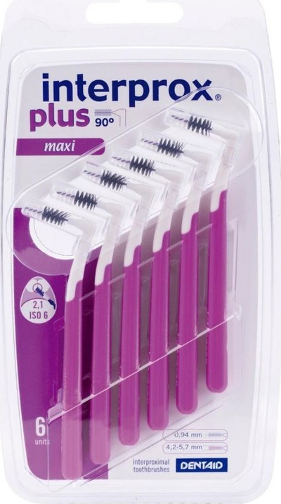 Furça interdentare Interprox Plus 90°, Maxi 4.2–5.7mm, set me 6 copë