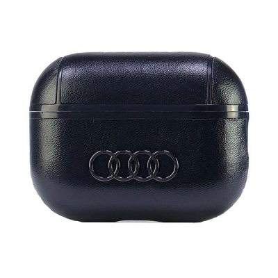 Mbulesë kufjesh Audi me logo të madhe për AirPods Pro 2, lëkurë, e zezë