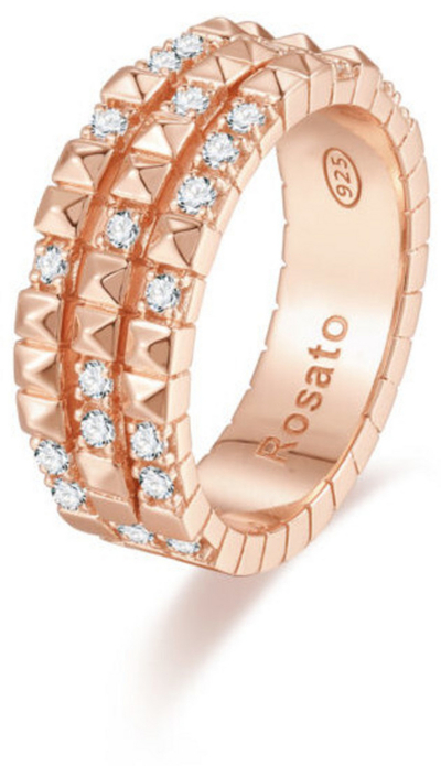Unazë Rosato RZA01652, bronz, me zirkon, ngjyrë ari roze