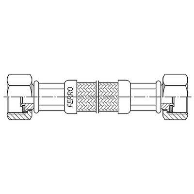 Lidhës fleksibël çeliku, 3/4" femër–femër, 100cm, inox