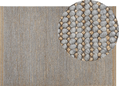 Tapet BANOO lesh, 140 x 200 cm, lesh natyral, gri–bezhë