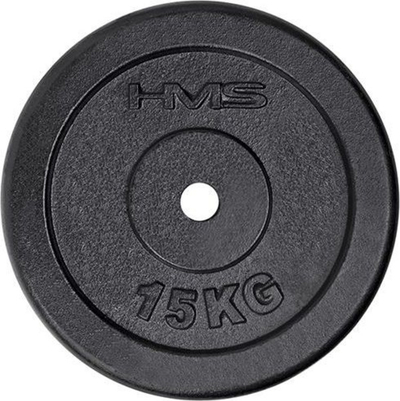 Pllakë për ushtrime HMS, 15 kg, e zezë