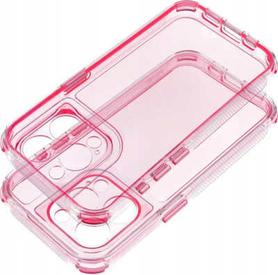 Futera telefoni Matrix Clear për iPhone 14, TPU PU, transparente, rozë