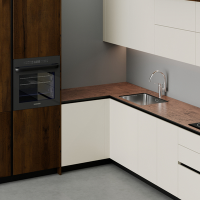 Kuzhinë IMMIGRAND SYSTEMS, Këndore, Dark Oak/Pastel Beige
