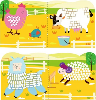 Set mozaikësh për fëmijë Fat Brain Toys Mosaic Junior Farm Animals, arts and crafts, mosha 3 7 vjeç, shumëngjyrësh