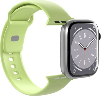 Rrip dore PURO ICON për Apple Watch 4 5 6 7 SE Ultra, 44 45 49mm, silikon, jeshile matcha