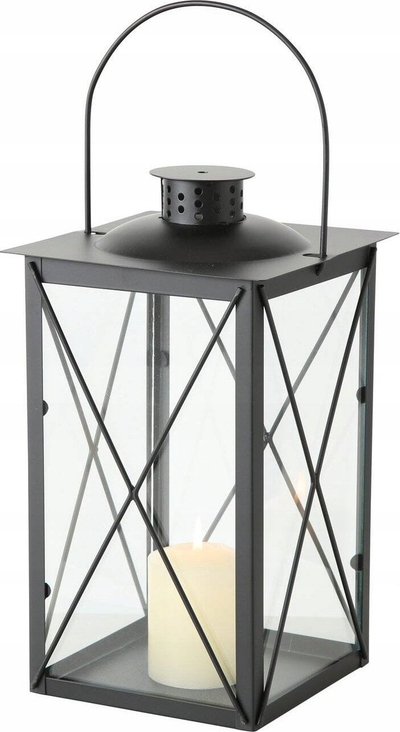Lanternë dekorative Boltze Home Farol, metal me xham, e zezë