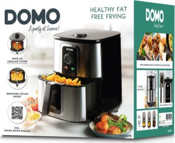 Фритеза со воздух Domo DO536FR Delifryer, 5.5L, механичка контрола, инокс