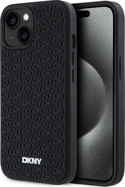 Футрола за телефон DKNY DKHCP15S3DRPWK, за iPhone 15 14 13 6.1", тврдa 3D rubber футрола, црна