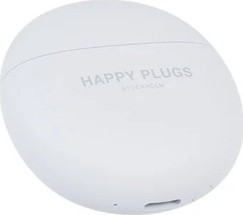 Безжични слушалки Happy Plugs Joy Lite, True Wireless, со кутија за полнење, бели