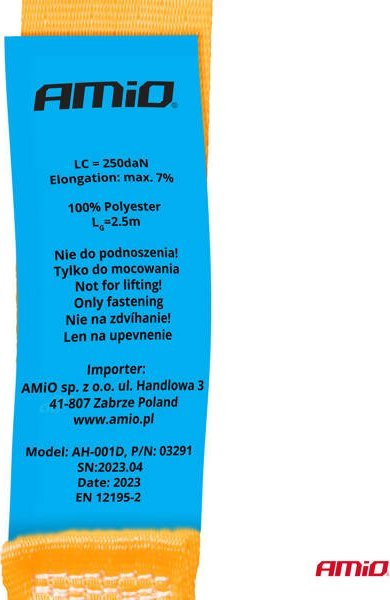 Rrip sigurie AMiO 03291, 2.5m, 25mm, me shtrëngim vetëngjesës