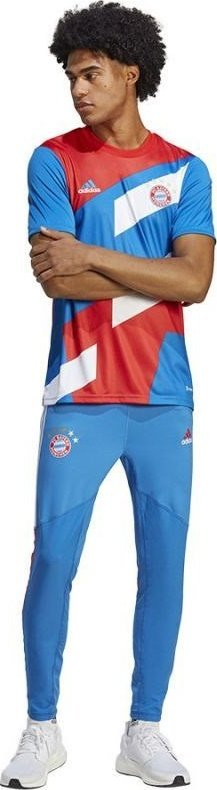 Fanellë futbolli adidas FC Bayern Pre-Match JSY M HU1261, AEROREADY, 100% poliester i ricikluar, blu e kuqe e bardhë