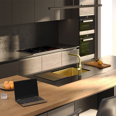 Lavaman kuzhine Quadron Anthony 80 SteelQ, 74x44x20 cm, montim undermount, ngjyrë e artë