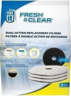 Filtër ndërrimi për fontanë mace Catit Fresh &amp; Clear, pako me 3 copë, veprim i dyfishtë