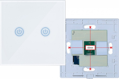 Çelës intelligent drite ART Zigbee 3.0, dy kanale, i bardhë