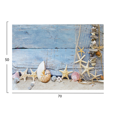 Pikturë kanavace HomeMarkt Gobi HM4764, 70x50cm, motiv detar, blu bezhë