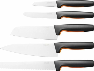 Set thikash Fiskars, 5 copë, të zeza / portokalli
