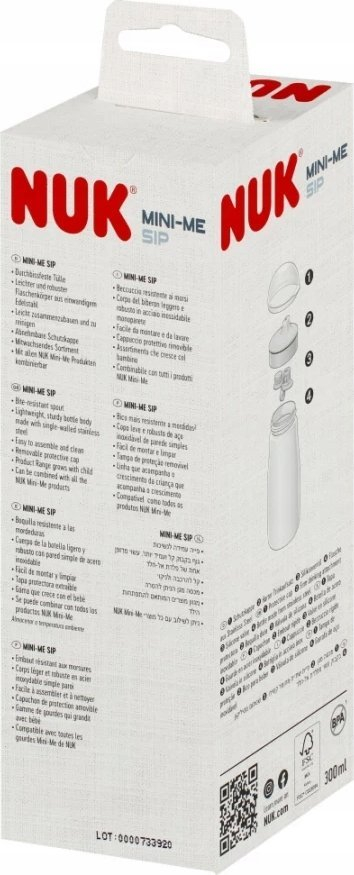 Shishe për kalamoj Nuk Mini-Me Sip, 300ml, +9 mujsh, jeshile Green Bee