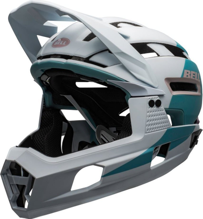 Helmetë çiklizmi Full Face Bell Super Air R Mips Spherical, MTB, e bardhë infrakuqe mat me shkëlqim