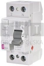 Ndërprerës diferencial ETI EFI6-P2 A, 25A 1+N, 30mA, i bardhë