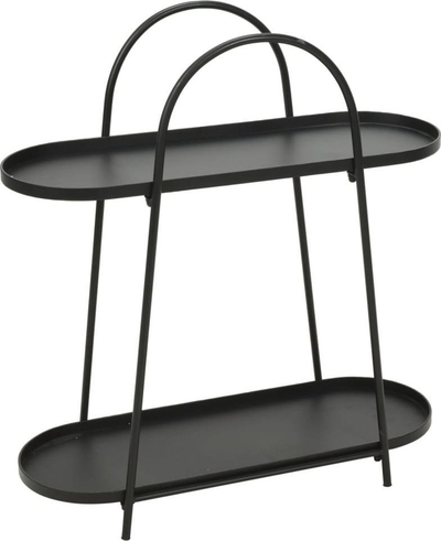 Raft për lule ProGarden Plant Rack, 70x25x76 cm, metal, i zi mat