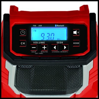 Radio pa kabllo Einhell TC-RA 18 Li BT, 18V, AM FM, e zezë me të kuqe
