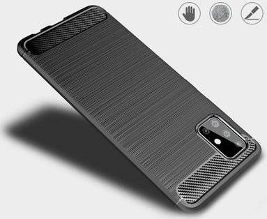 Maskë telefoni Carbon Lux për Huawei Mate 40, TPU fleksibël, efekt brushed metal, e zezë