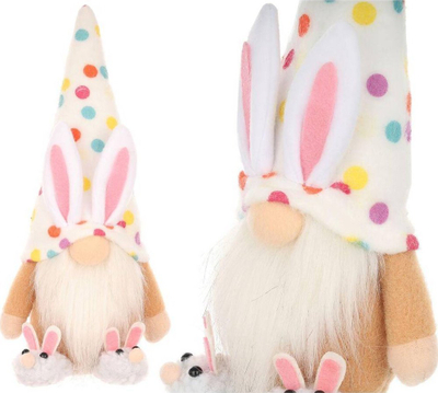 Figurinë zbukuruese Saska Gnome Bunny, 25cm, pranverë Pashkë, shumëngjyrëshe