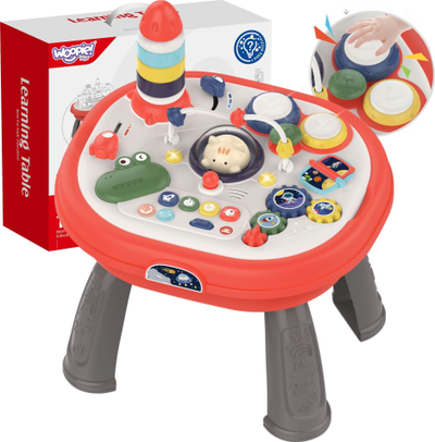 Tavolinë loje interaktive WOOPIE Baby Space, me muzikë dhe drita, për kalamaj 18m+, e kuqe