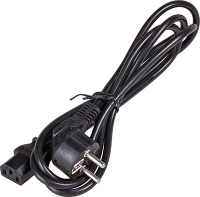 Кабел за струја Аkyga IEC C13 CEE 7/7, 230V 50Hz, 1.5m, црн