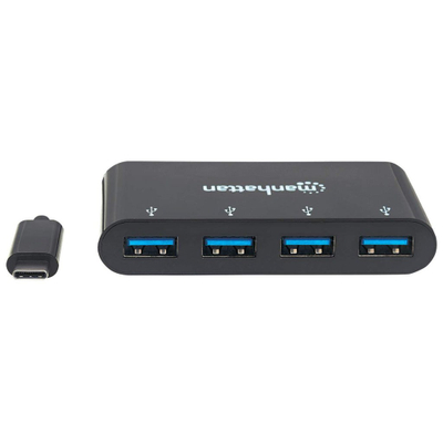 Hub USB C Manhattan, 4 porta USB A, 5 Gbps, i zi
