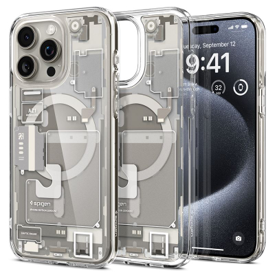 Mbështjellës për iPhone 15 Pro Spigen Ultra Hybrid MagSafe, transparent